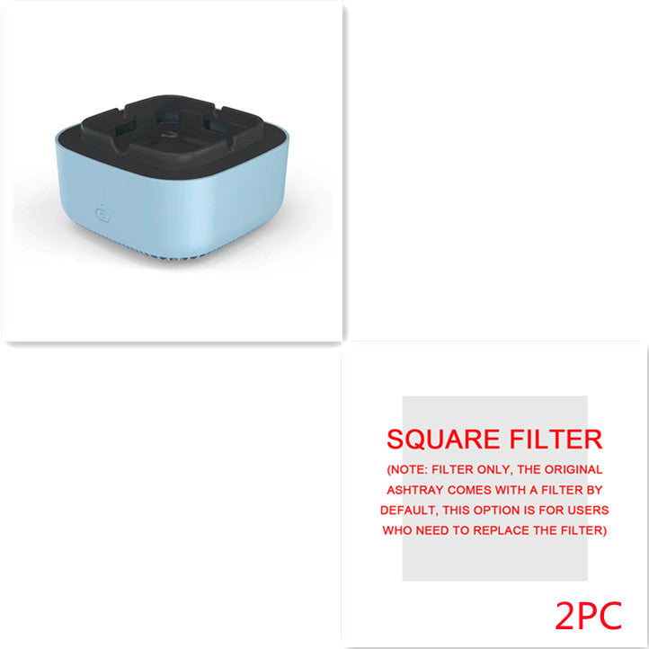 Square filter replacement insert for air-purifying ashtray, 2-pack