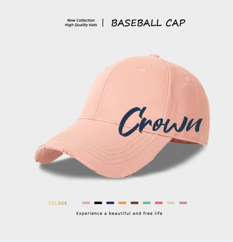 Pink baseball cap with Crown logo embroidery