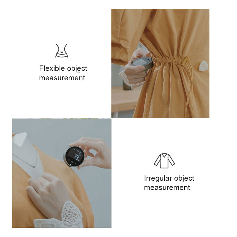 Electronic measuring ruler used to measure fabric and irregular objects by handheld LCD