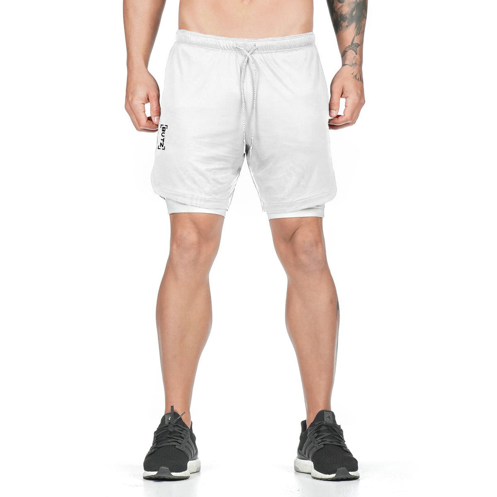 Off-white pocket compression shorts with drawstring and front side pocket