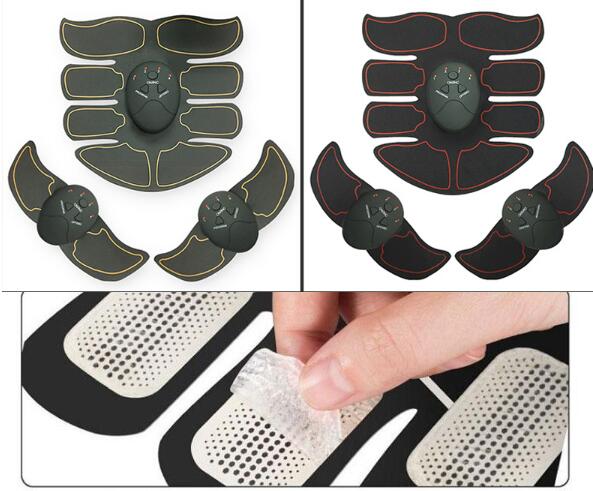 Black EMS electrode pads with perforated gel sheets for muscle stimulation