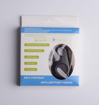 Retail box for Bluetooth anti-lost tracker device with illustrated black tag