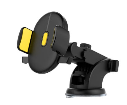 Black suction cup car phone holder with telescopic arm and side clamp pads