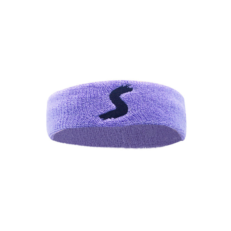 Fitness headband, lavender knit with dark S logo