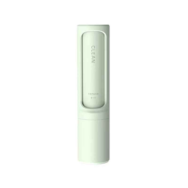 Green self-cleaning pet hair remover lint roller brush with oval brush head