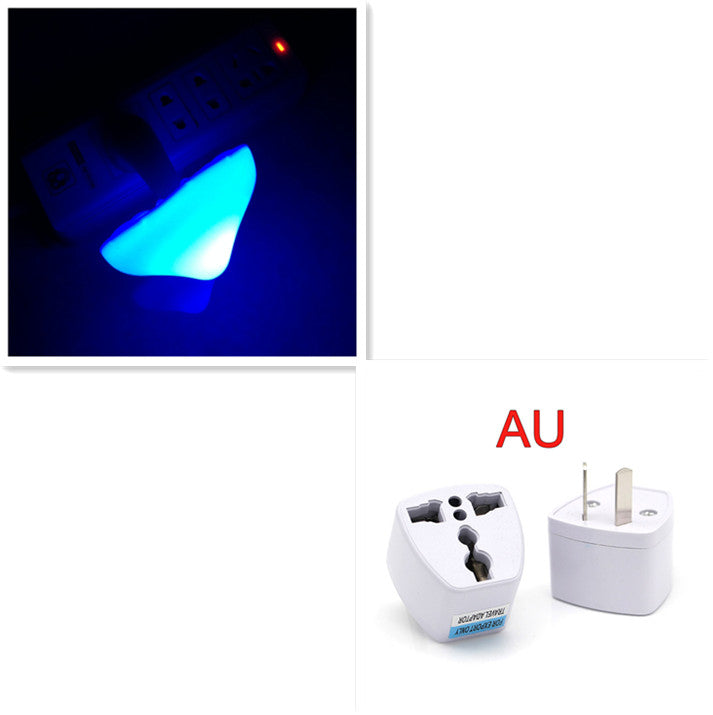 Mushroom night light wall plug lamp with two plug adapters, white housing