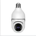 WiFi security camera bulb close-up with front lens and LED ring