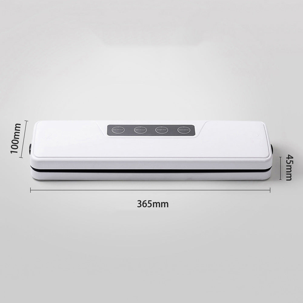 Vacuum sealer with size markings: 365mm wide and 100mm tall