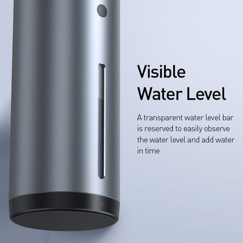 Silver-gray car humidifier diffuser with side water level window bar