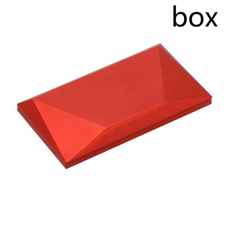 Red heart-shaped ring box base with hinged lid