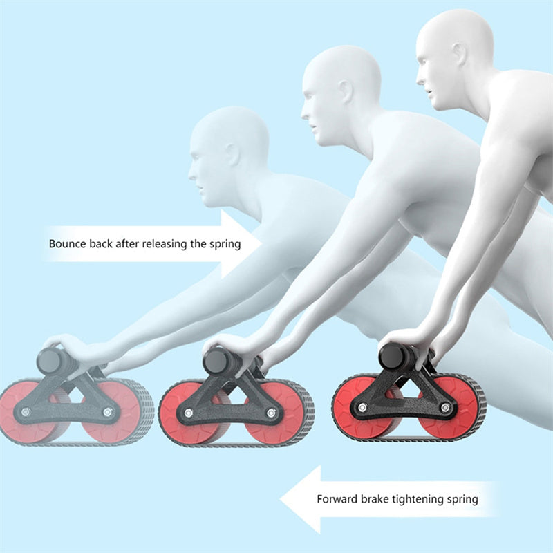 Training rebound AB roller with three spring-wheel positions in profile