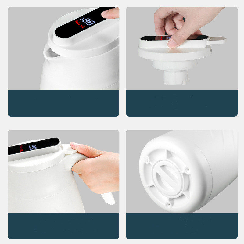 White smart water bottle close-up showing lid opening and inner valve detail