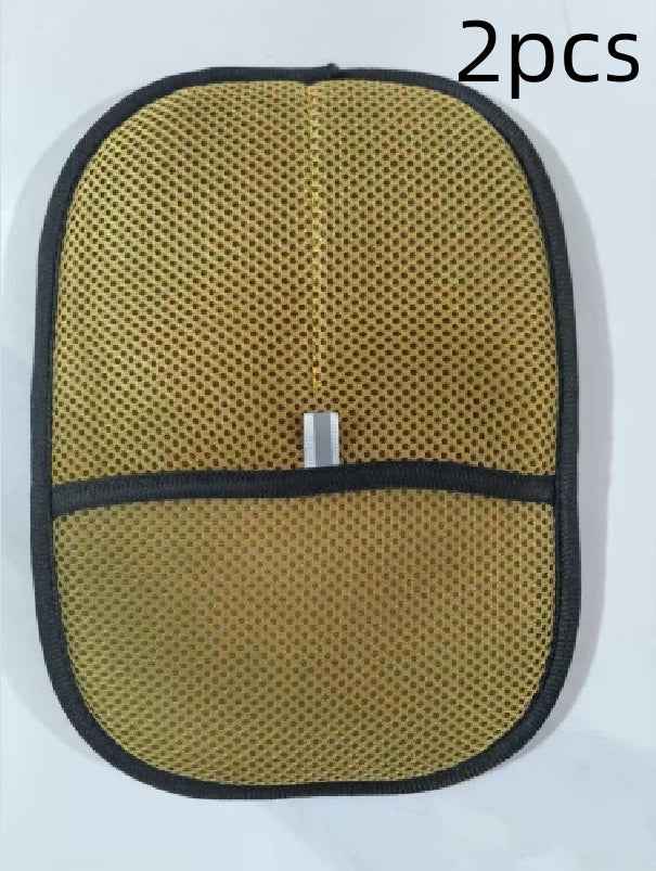 Pet hair remover mitt, olive textured surface with black trim, 2-piece set