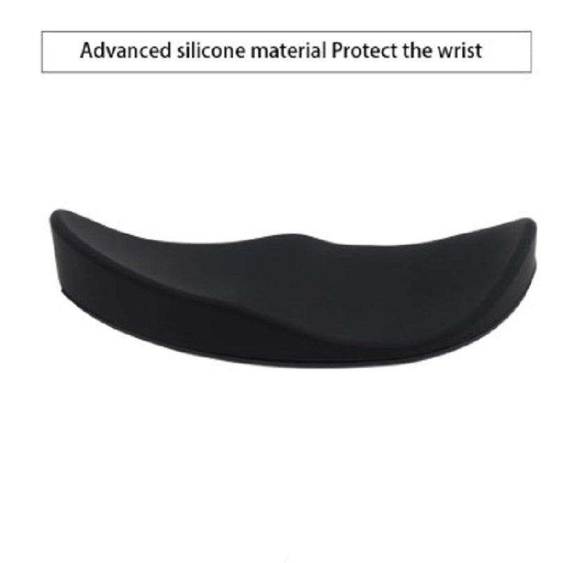 Ergonomic mouse wrist rest, black curved silicone cushion