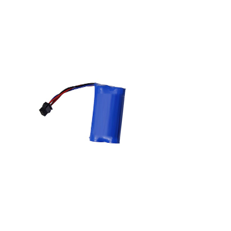 Blue rechargeable battery pack with black wire connector.