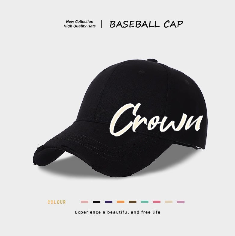 Black baseball cap with Crown logo embroidery