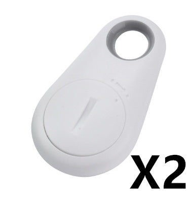 Water drop Bluetooth anti-lost tracker, white key fob with hanging loop
