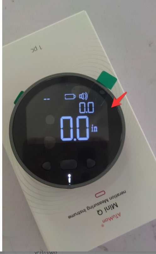 Digital measuring ruler with LCD, black screen shows 0.0 in