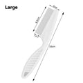 Large pet self-cleaning comb brush, white body with dense steel pin head (size diagram)