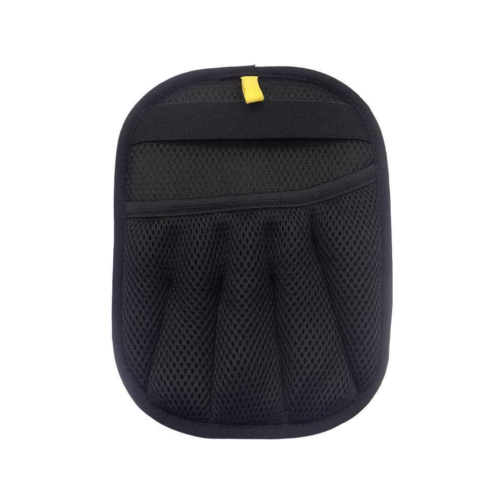 Electrostatic pet hair cleaner pouch, dark case with yellow top tab