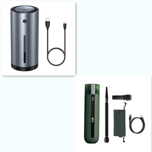 Wireless handheld vacuum cleaner set, green cylinder unit with crevice nozzle and cables