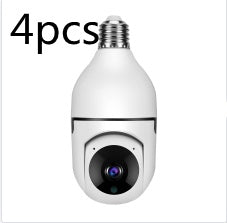 4-pack WiFi bulb security cameras with screw bases and lenses