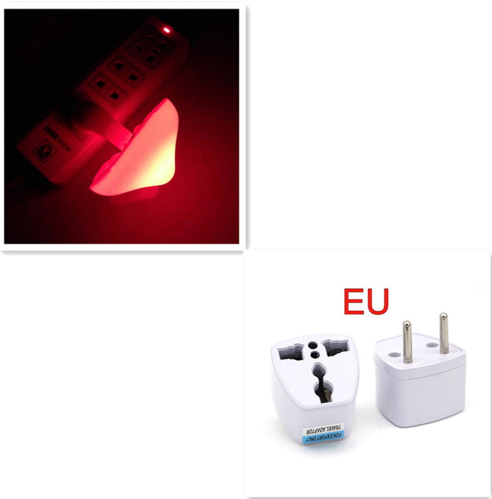 Mushroom LED night light wall socket lamp with red glow, EU plug