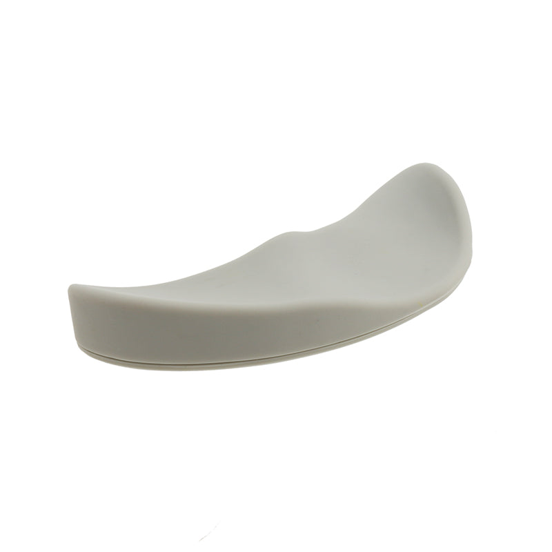 Ergonomic mouse wrist rest, light gray curved gel support pad