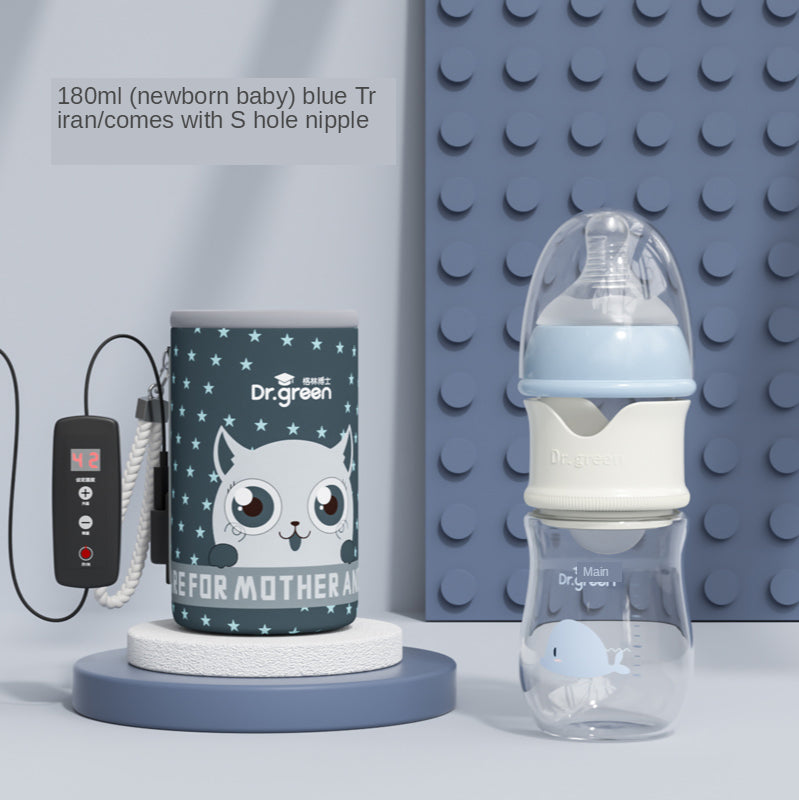 Newborn smart thermal bottle, 180ml Tritan blue, with charging device and display