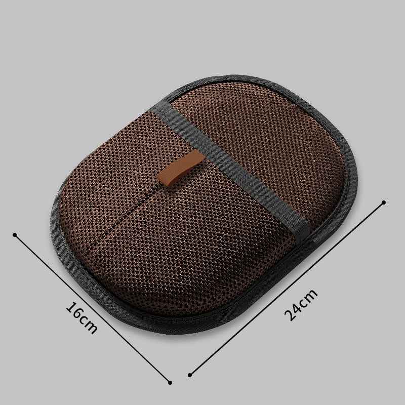 Pet hair remover mitt, dark brown textured surface with strap, 24 x 16 cm