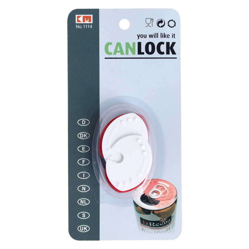 Can sealer tool in blister package, round white sealing head with red ring