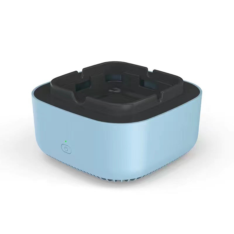 Car air purification ashtray purifier with black top and light blue base