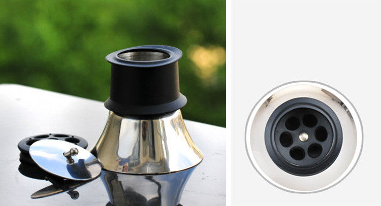 Heat-resistant glass cold water bottle with black lid and vented opening