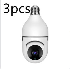 3-pack WiFi bulb security cameras with screw bases and lenses