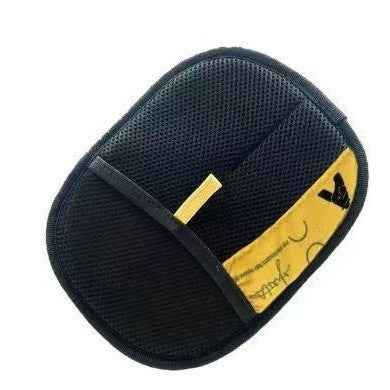 Electrostatic pet hair cleaner pad, black oval with yellow accent