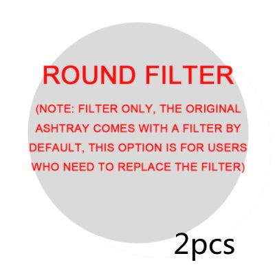 Round replacement filter for air purification ashtray, 2 pack (filter only)