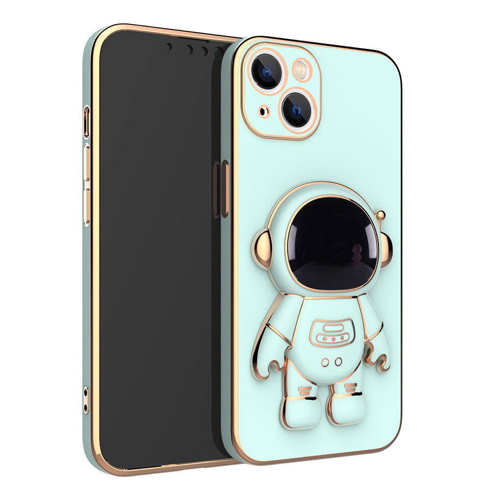 Light blue astronaut phone case with 3D figure and circular ring holder